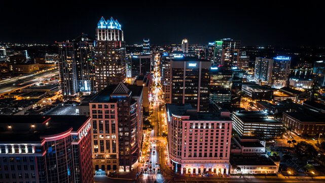 downtown orlando at night 